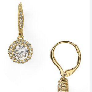 Nadri Framed Round Cubic Zirconia Drop Earrings